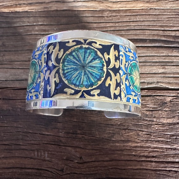 Brighton 💙 Mosaic Enamel Wide Cuff Bracelet - Retired - Picture 2 of 6